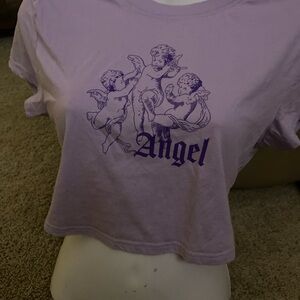 FADED ROSE CROPPED TOP LARGE Angel juniors purple